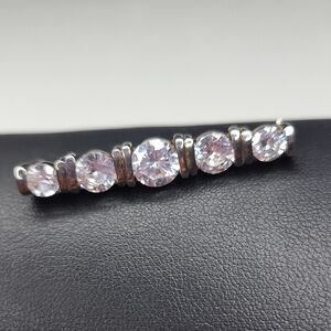 Vintage Silver Crystal Brooch